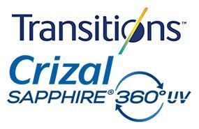 Transitions 8 Crizal Sapphire 360 UV